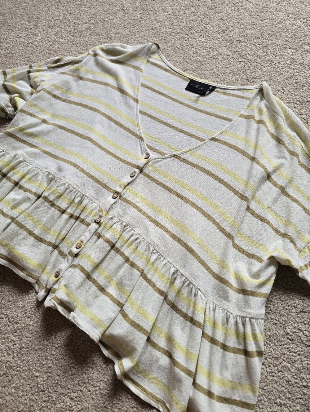 Out From Under Urban Outfitters Oversized Striped Peplum Top Small